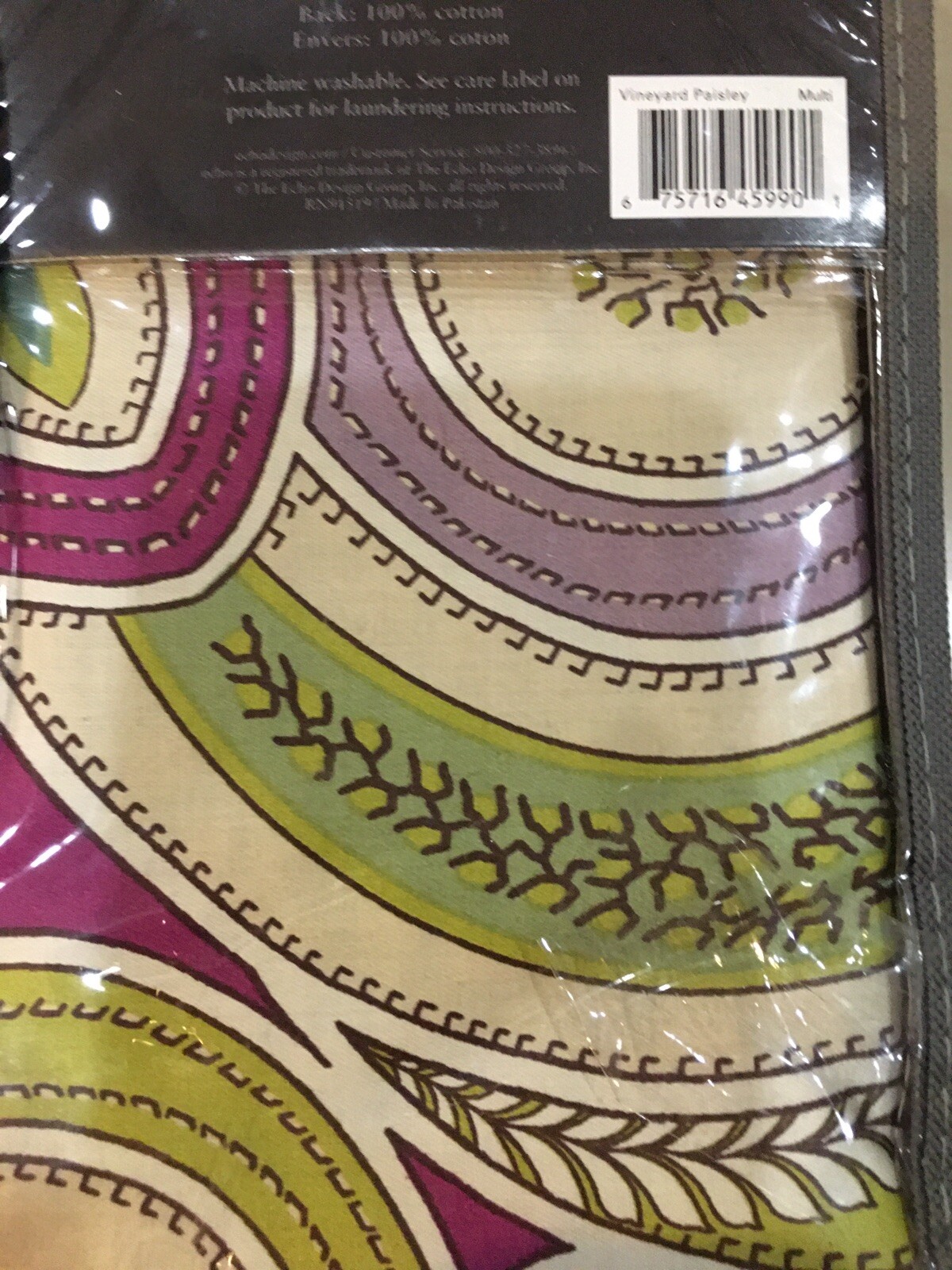 ECHO DESIGN 2pc "VINEYARD PAISLEY" STANDARD SHAMS MULTI NIP