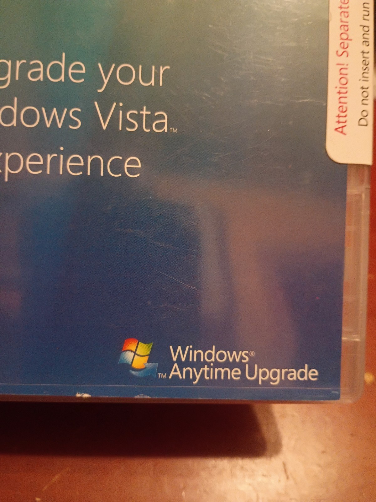 Microsoft Windows Vista Anytime Upgrade Disc 32 bit English DVD Software