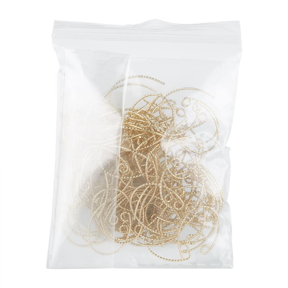 100pcs Real 18K Gold Plated Brass Earring Hooks Dangle Earwire Loop 23x16.5mm