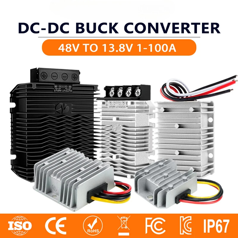 DC 36V/48V to 13.8V 5A-100A Step down Converter Power Buck Module for Golf Cart