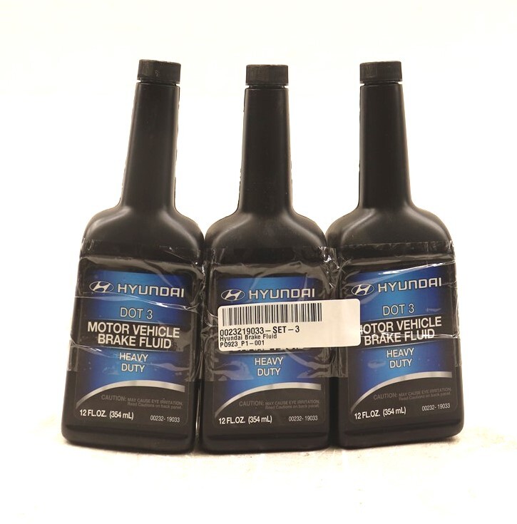 NEW OE Heavy Duty DOT 3 Brake Fluid 12 oz Bottle Set of 3 0023219033 for Hyundai