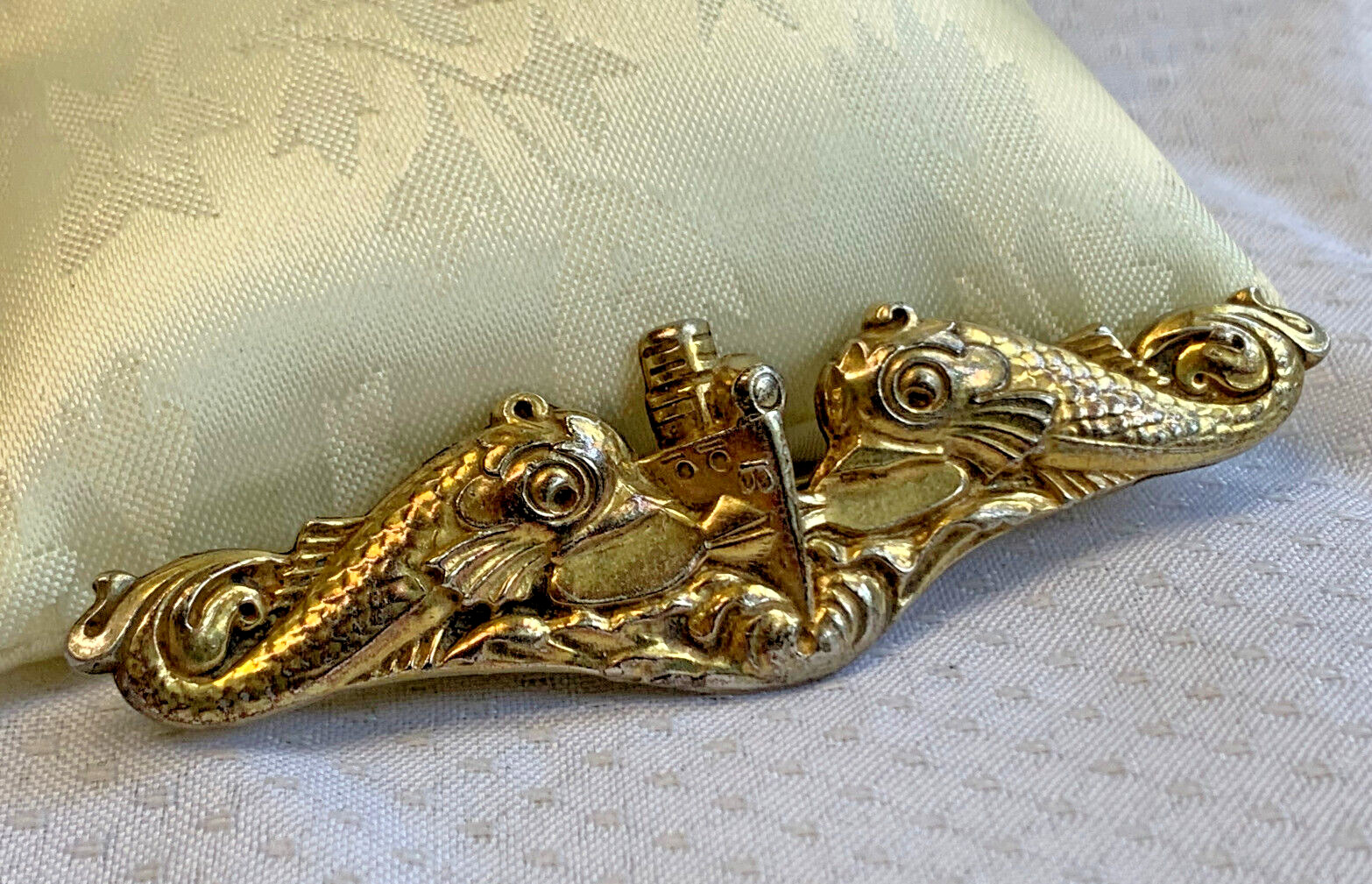 Vtg Sterling Silver US Navy Submarine Officers Badge 10.96g Insignia