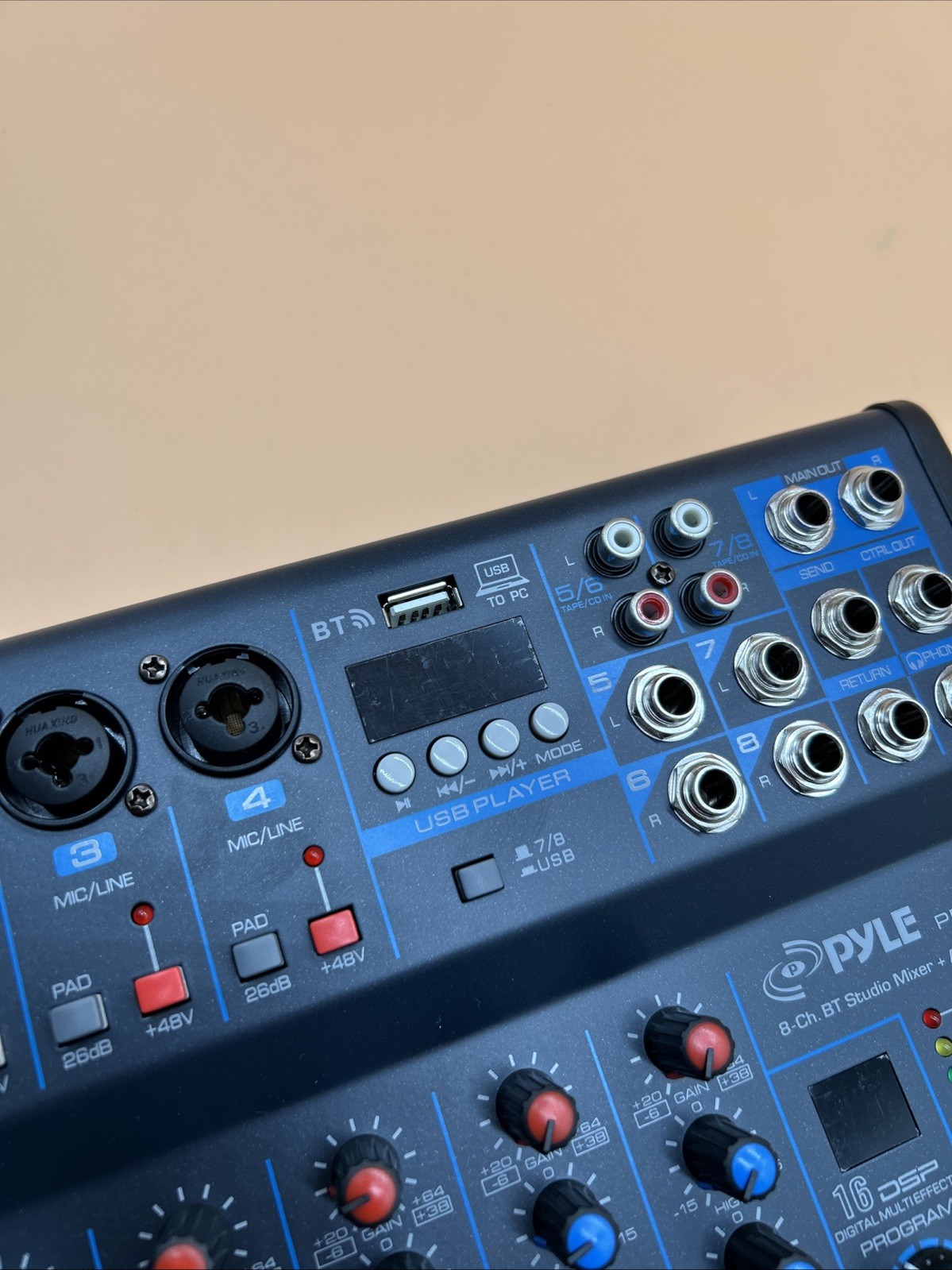 Pyle PMXU83BT 8-Channel Bluetooth Studio Mixer , Used/Untested.