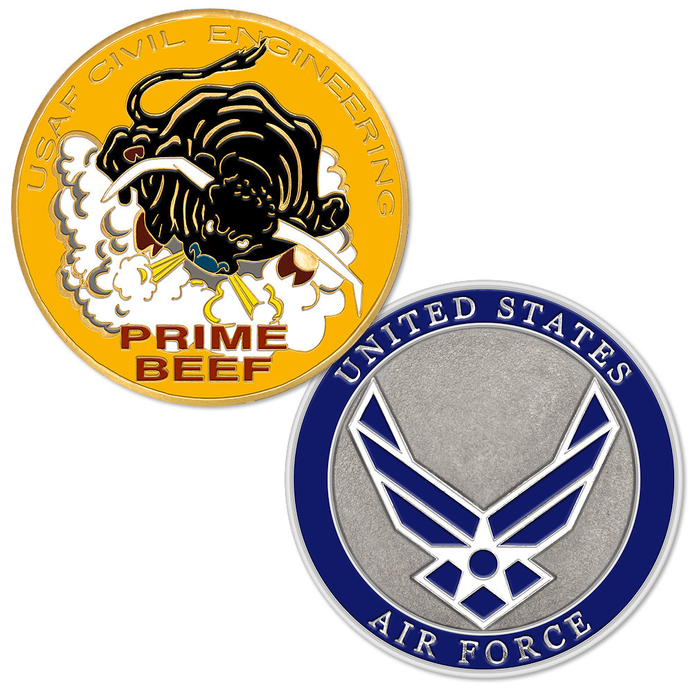 NEW USAF U.S. Air Force Civil Engineering AKA Prime Beef Challenge Coin