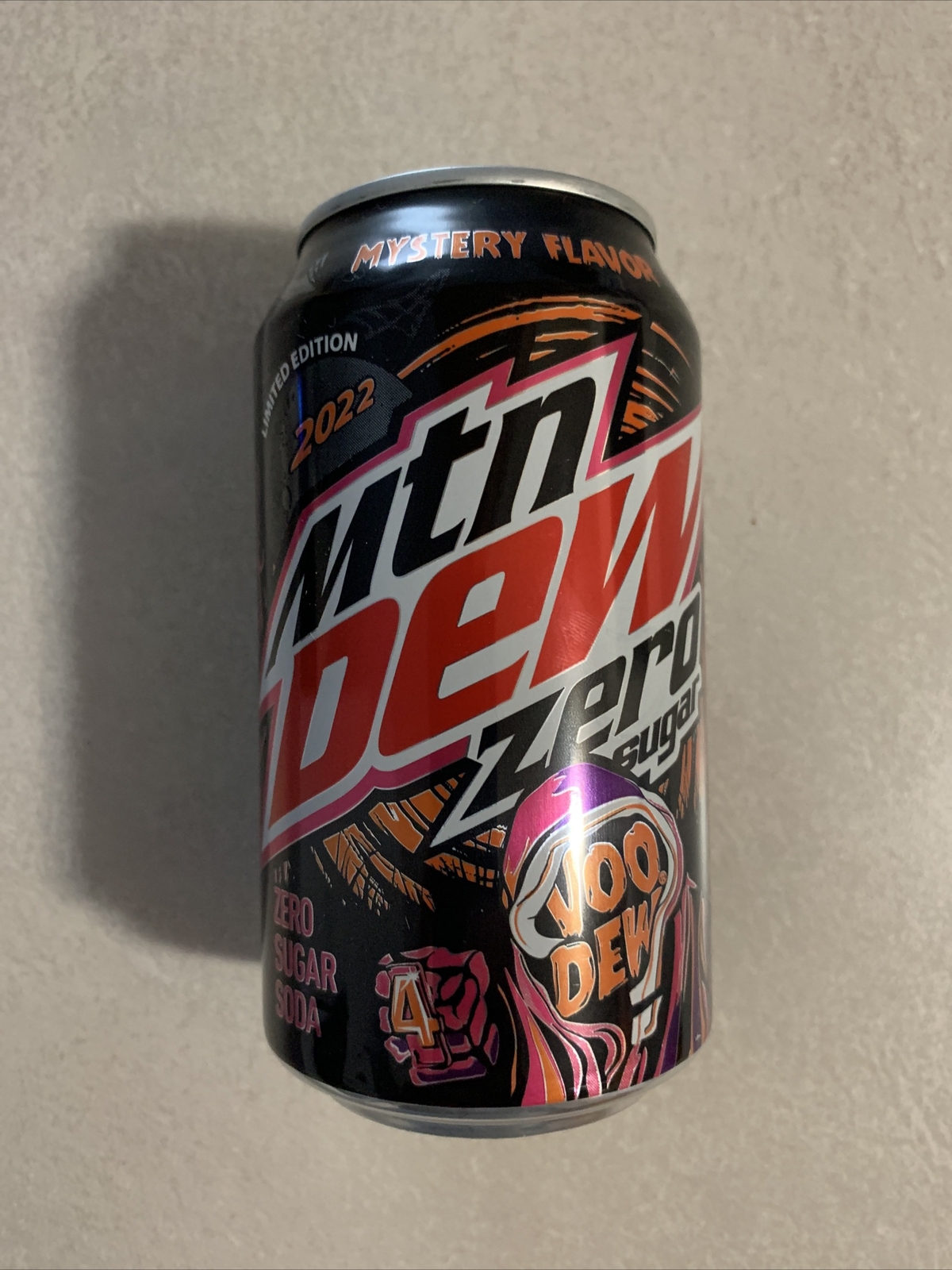 one 12oz Can Mountn Dew Voo Dew ZERO 2022 Mystery Flavor Voodoo (1 can of soda)