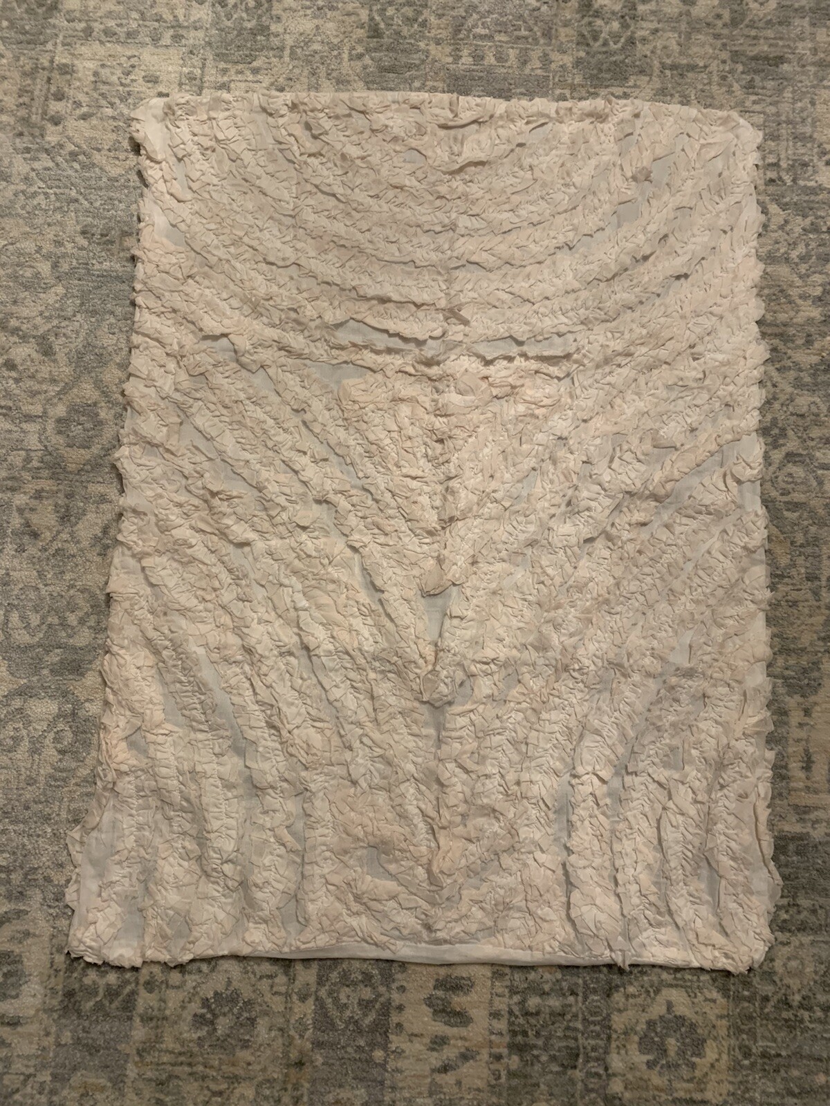 New RH Baby&Child RUFFLE APPLIQUÉD ORGANIC VOILE SHAM Petal