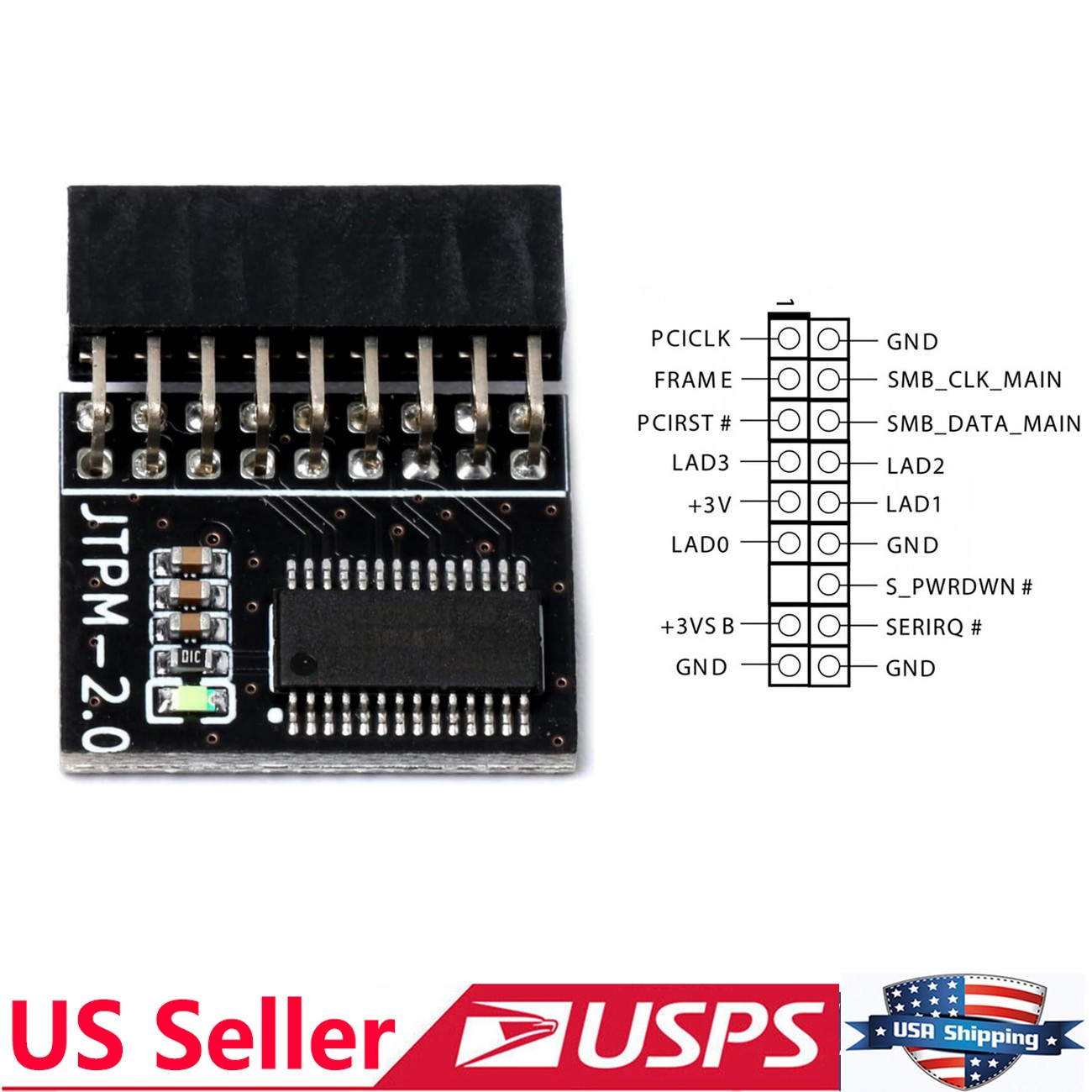 TPM TPM2.0 Module for ASRock TPM Security Module (18-1 Pin) Windows 11 Module