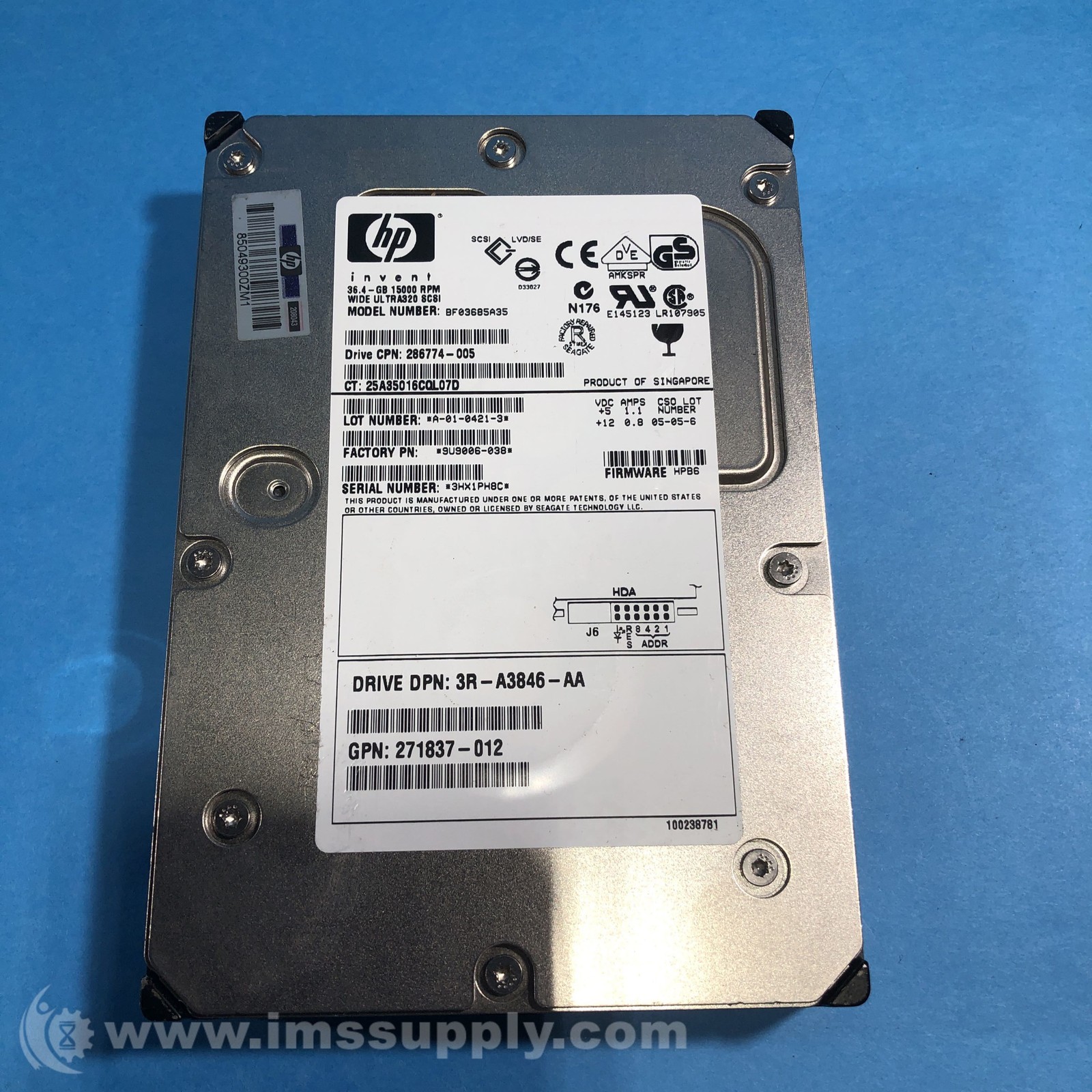 Hewlett Packard BF03685A35 36.4-GB Hard Drive USIP