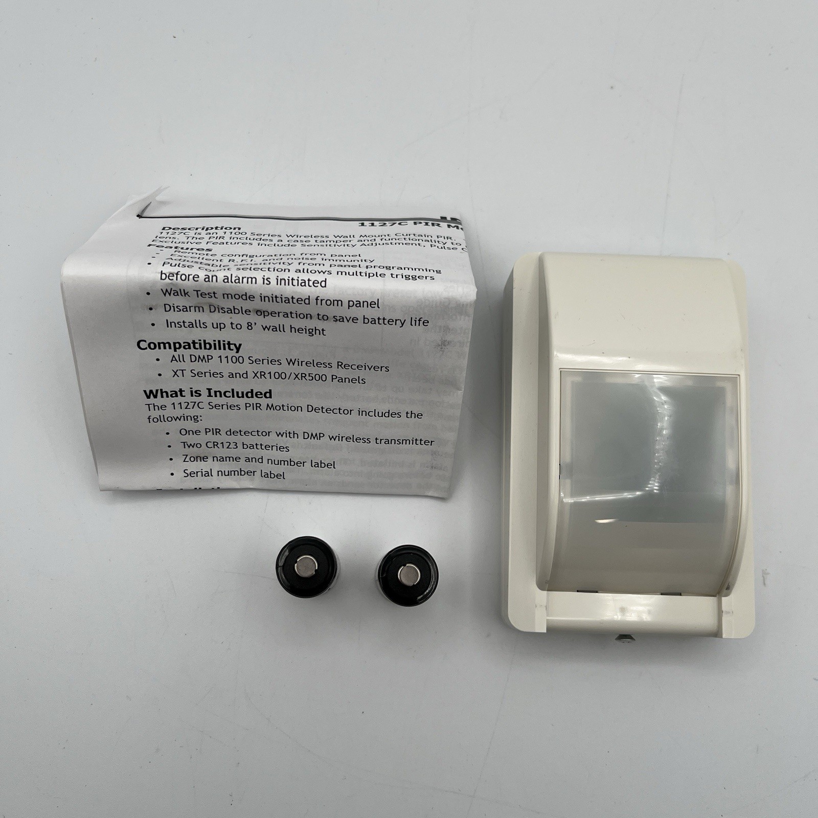 BRAND NEW!! DMP Curtain PIR Wireless Motion Sensor CR123A 3V - 1127C-W