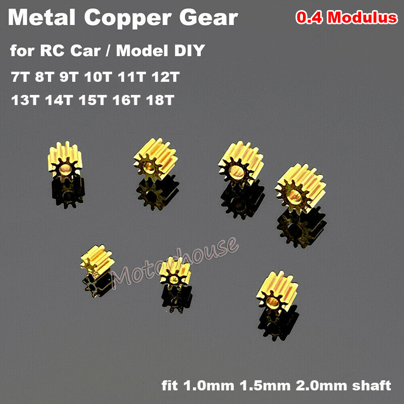 0.4 Modulus Metal Copper Gear 7-16/18T Toy RC Car Shaft Transmission Pinion Gear