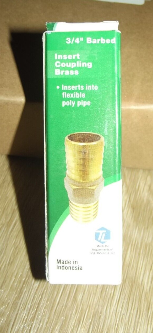 Pipe Fitting, Insert Coupling, Lead-Free Yellow Brass, 3/4-In. -IC75NL H42