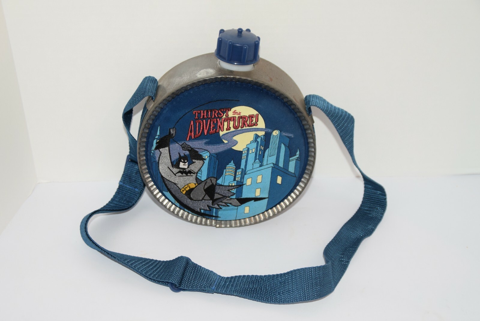 Rare DC Comics 1999 BATMAN THIRST FOR ADVENTURE Canteen Embroidered W/ Strap