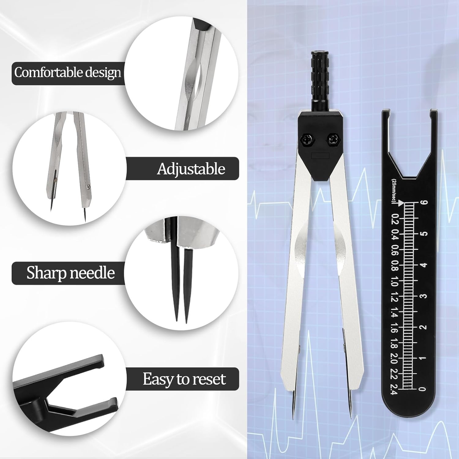 Calibrador de ECG, calibrador de ECG, divisor de electrocardiograma para