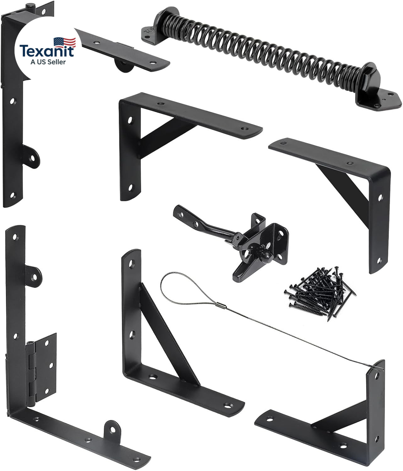 Fence Gate Kit Gate Hardware, 1 Set anti Sag Gate Kit Gate Frame Cornor Brackets