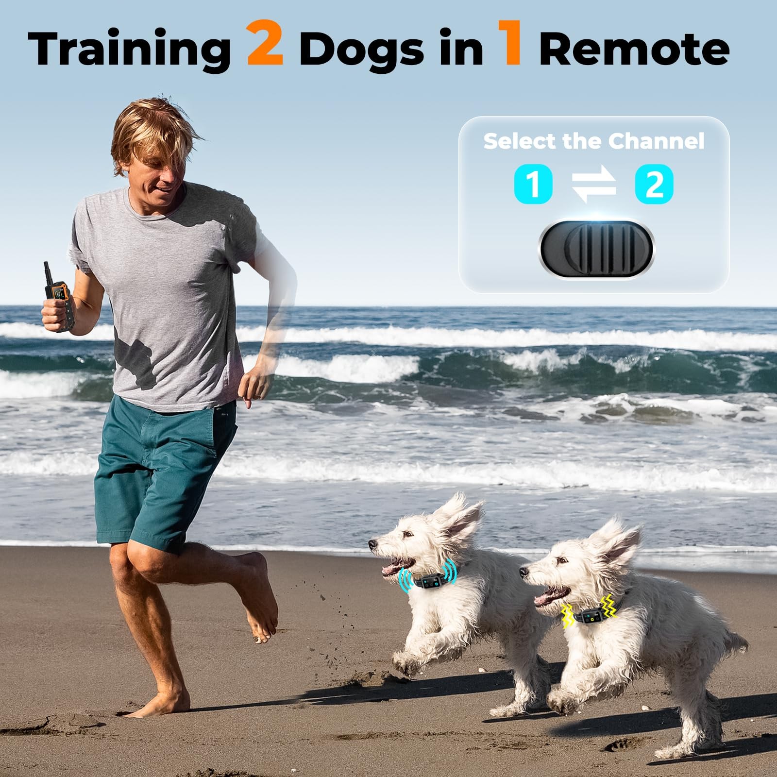 Dog Training Shock Collar for 2 Dogs, 3300FT Range, Waterproof, Remote