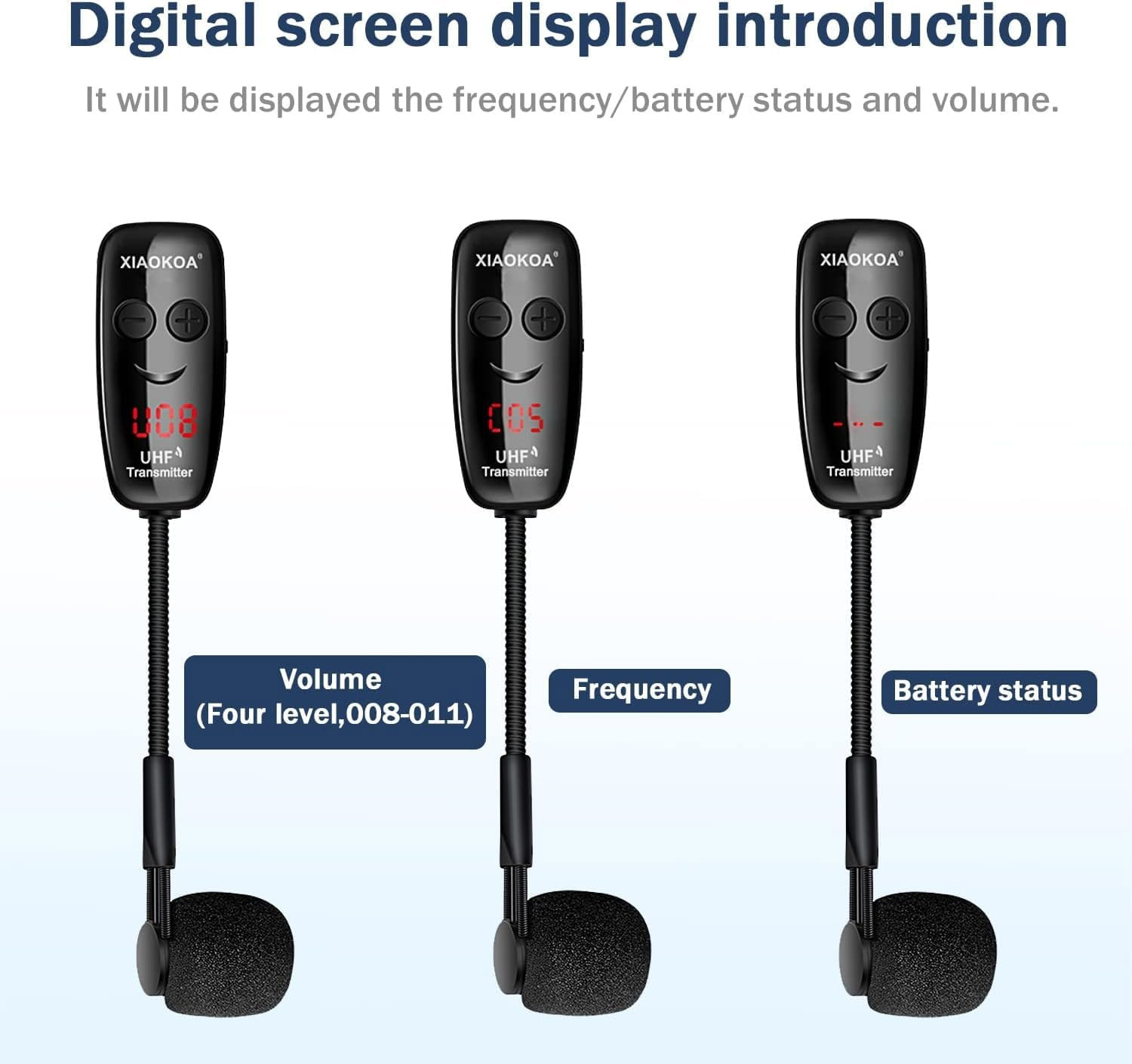 Wireless Microphone for Saxophone, UHF Wireless Microphone for Musical Instrumen