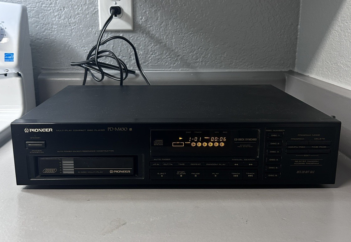 Vintage Pioneer PD-M430 6 Disc CD Player Multi Play Changer Tested Works Japan