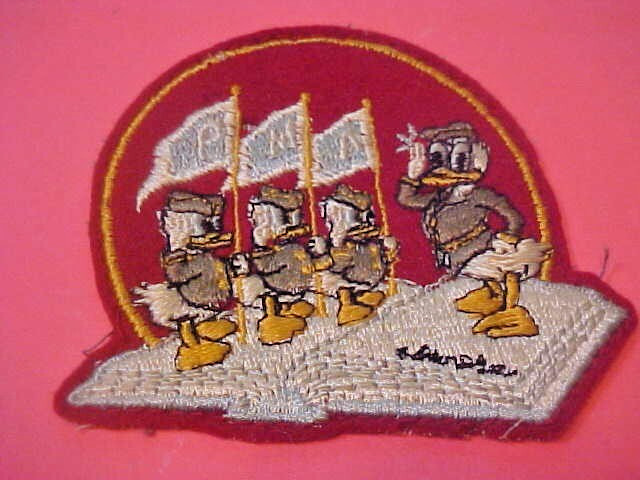 Parker Military Academy WWII Donald Duck Huey Dewey Louie Cloth Sewn Patch