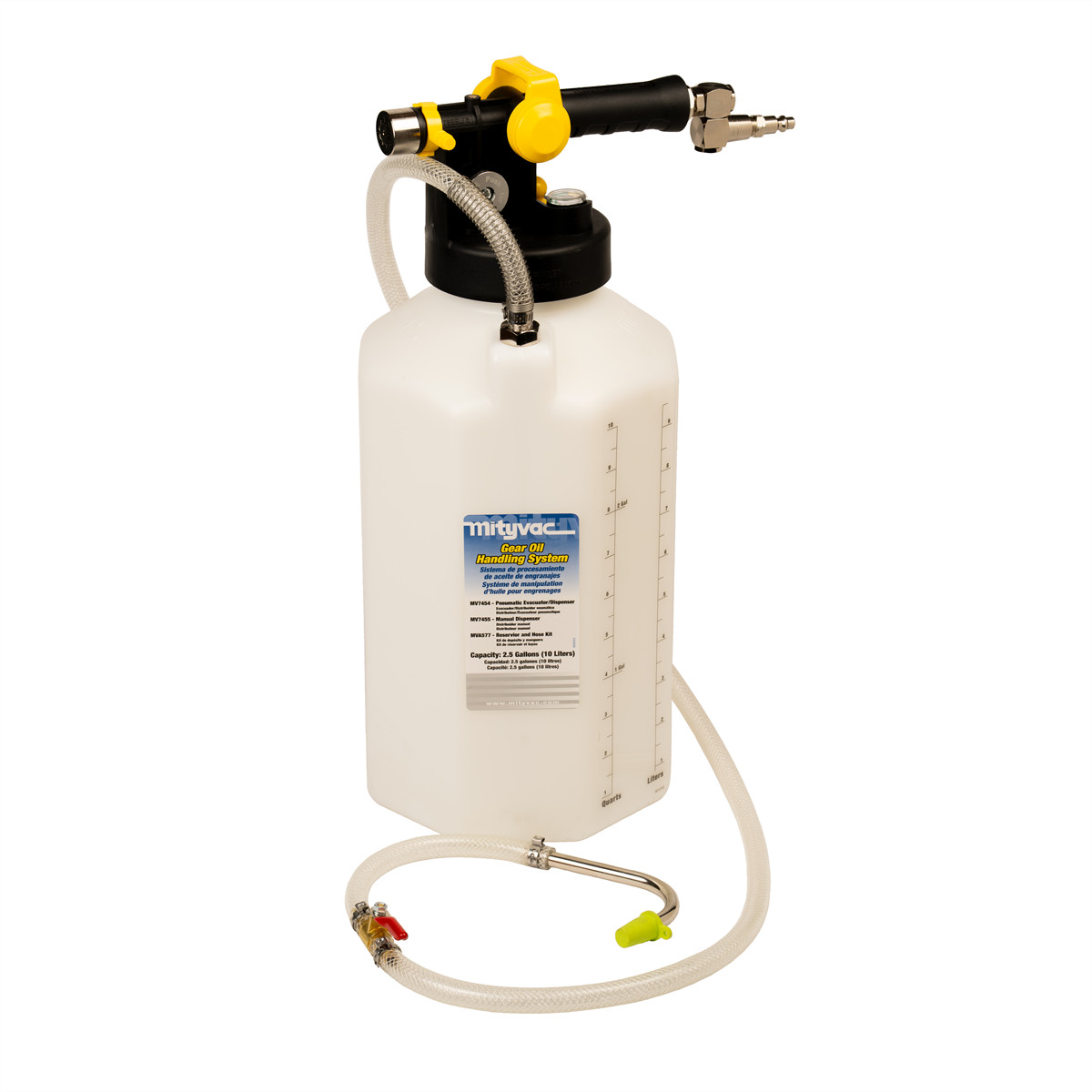 Mityvac MV7454 Pneumatic 2.5 Gallon Reservoir Gear Oil Compressed Air Dispenser