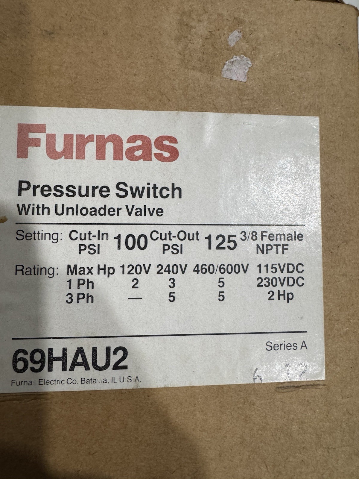 Furnas 69HAU2 Pressure Switch/Unloader Valve NEW ORGINAL Packaging
