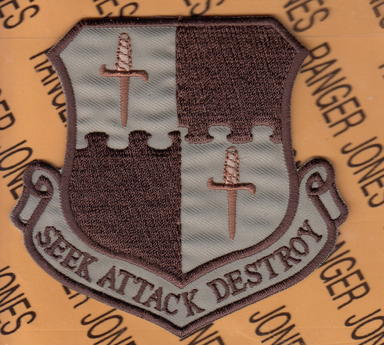 USAF Air Force 52nd Fighter Wing FW Seek Attack Destroy Desert DCU ~3.75" patch