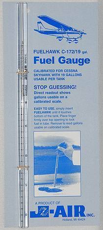 J-Air Fuelhawk Fuel Gauge - Cessna C-172 / 19 Gallon - Pre-Flight Fuel Dipstick