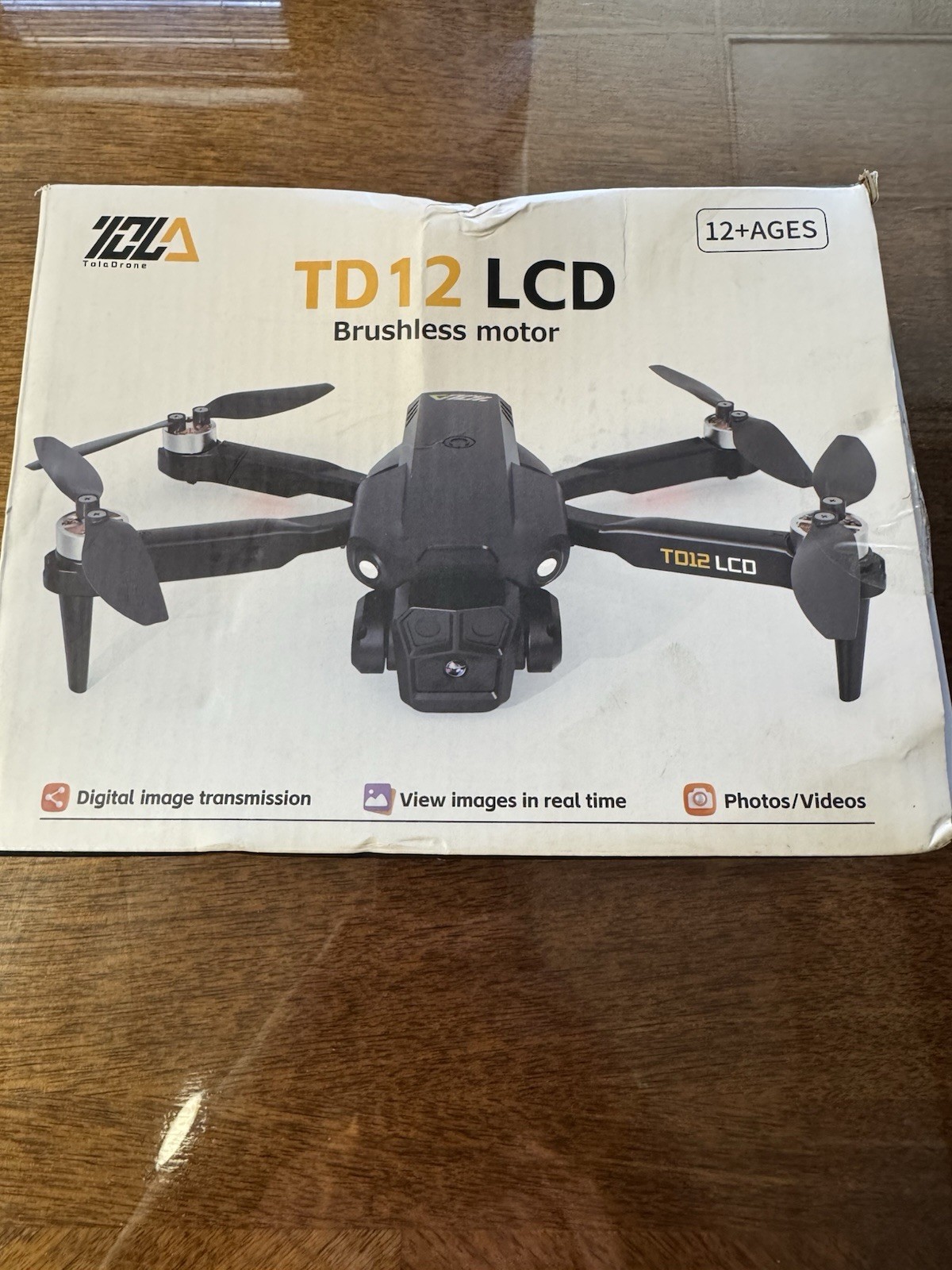 Toladrone TD12 LCD Brushless Motor Foldable Drone With Camera - Black