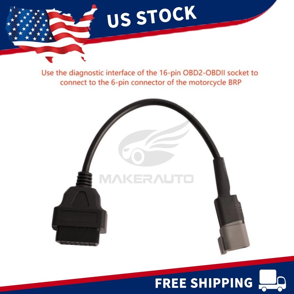 For BRP MOTO ATV UTV Motorcycle Bike 6 pin to OBD2 Diagnostic Cable Adapter