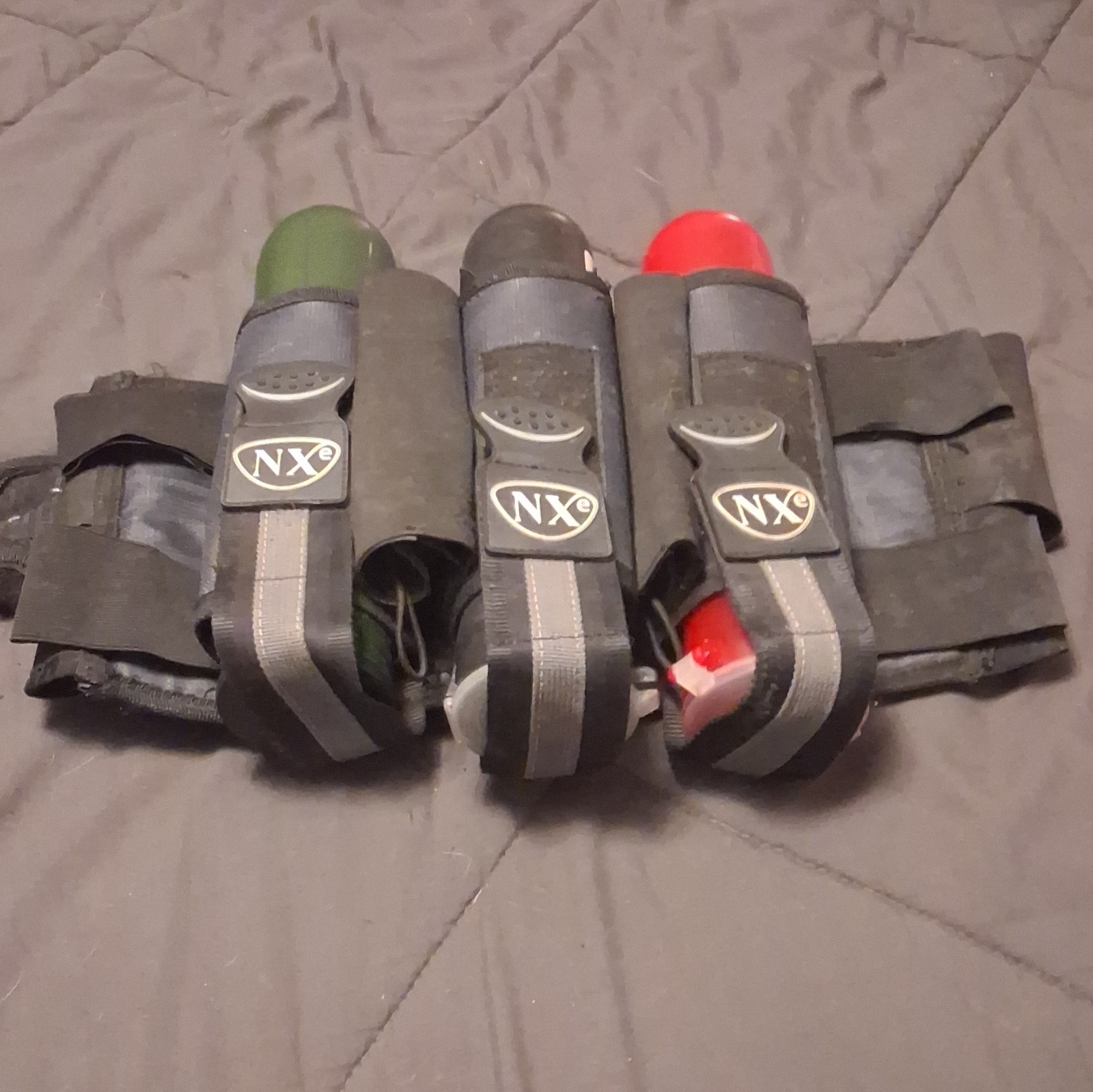 NXe 3+2 Paintball Pod Harness Pack Belt, Black, 3 Pod Holders w/ 2 Side Tubes