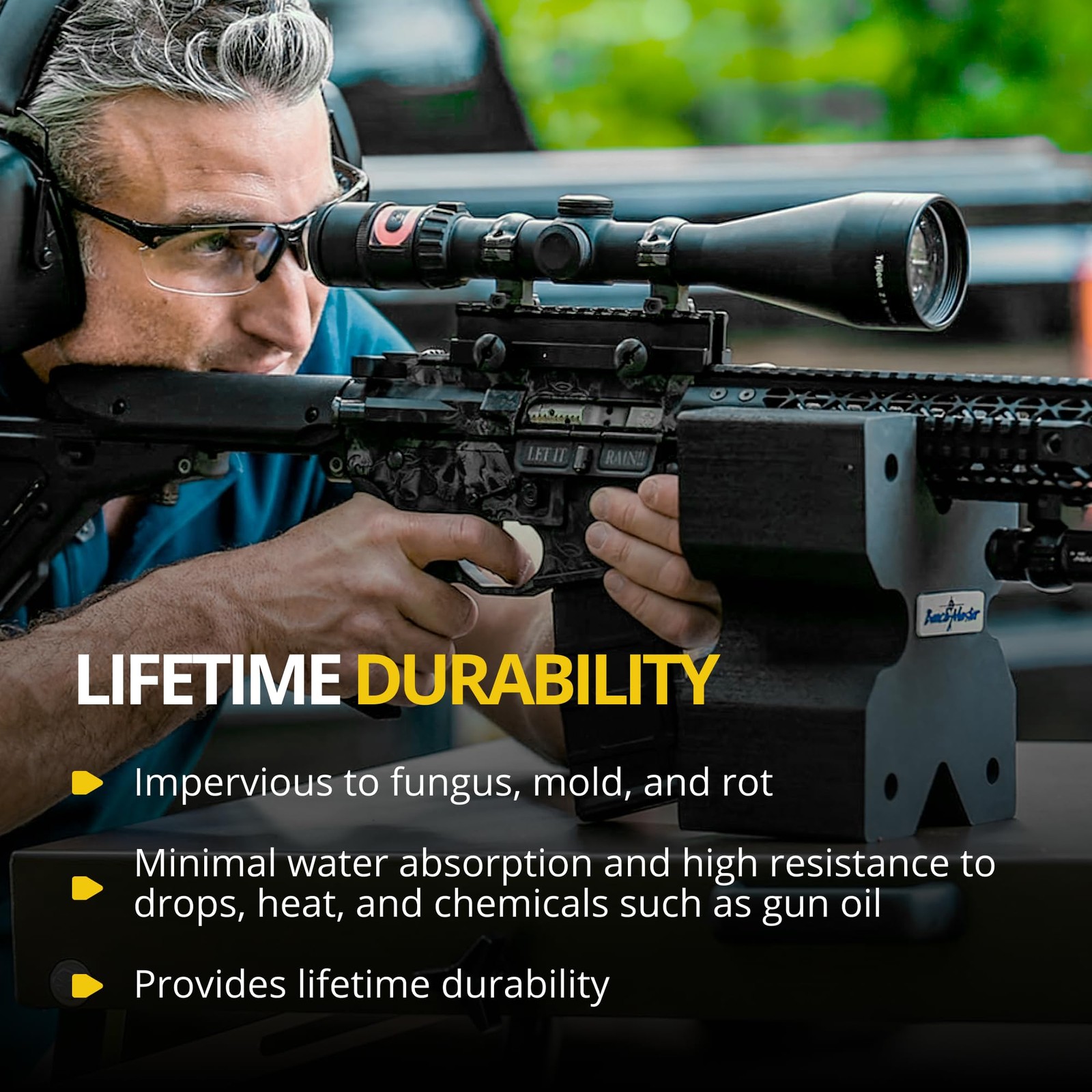 Portable Protective Rifle Rest High Density Foam Adjustable USA Crafted 8x6x4
