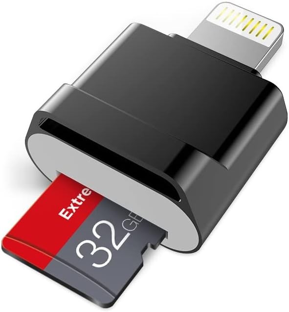 [Apple MFi Certified] Micro SD Card Reader for iPhone iPad,Lightning to Micro SD