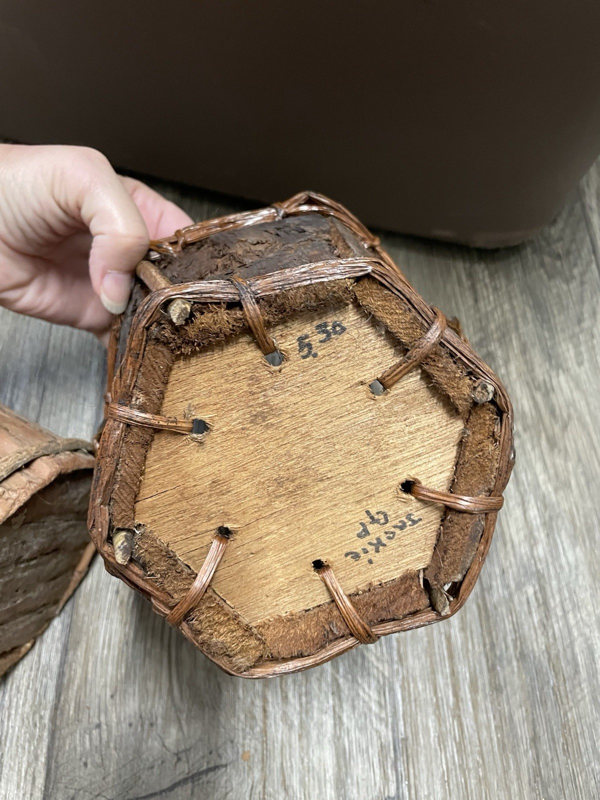 Handmade Baskets Rustic Lot Of 2 Tree Bark & Vine Brown 2 Sizes