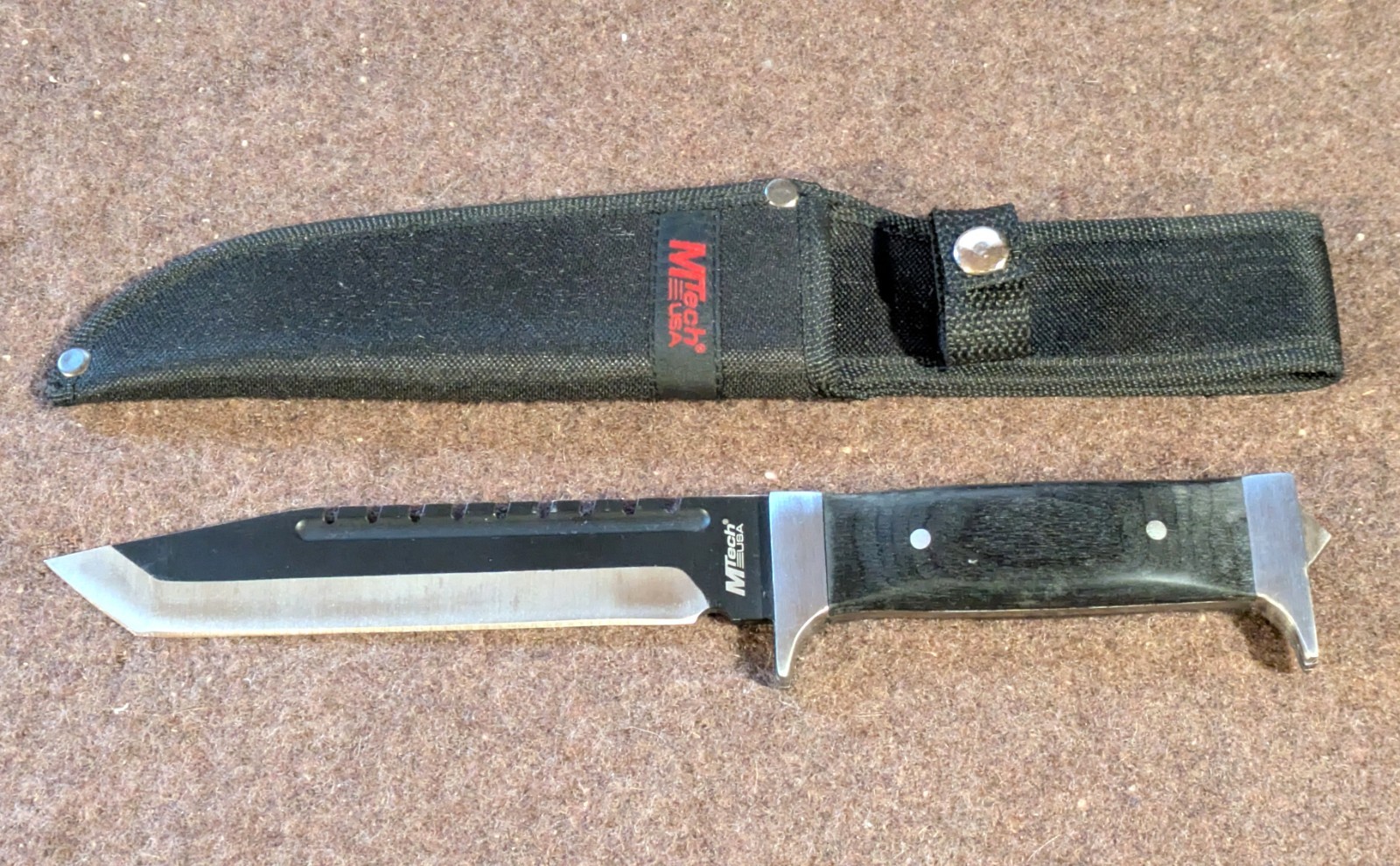 MTech USA Tanto Fixed Blade Knife w/ Sheath 440 Stainless Steel MT-500