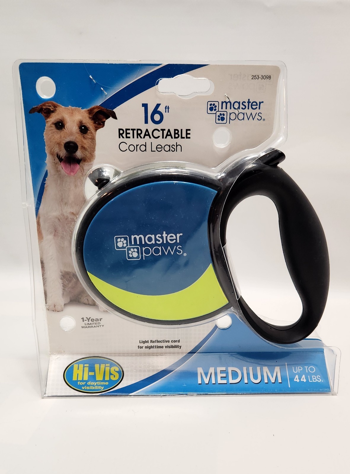 Master Pows 16ft Retractable Cord Leash Light Reflective, Medium Up to 44 Lbs