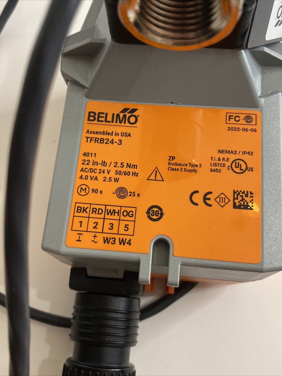 Belimo B215HT455+TFRB24-SR CV 4.55