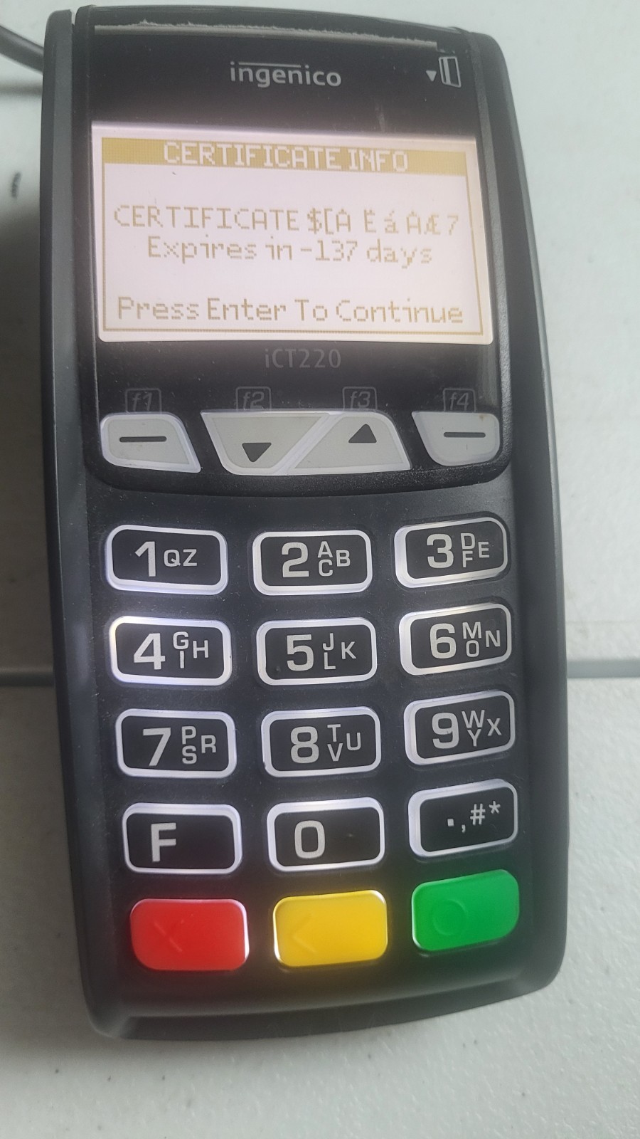Ingenico Payments Credit Card Reader Payment Machine