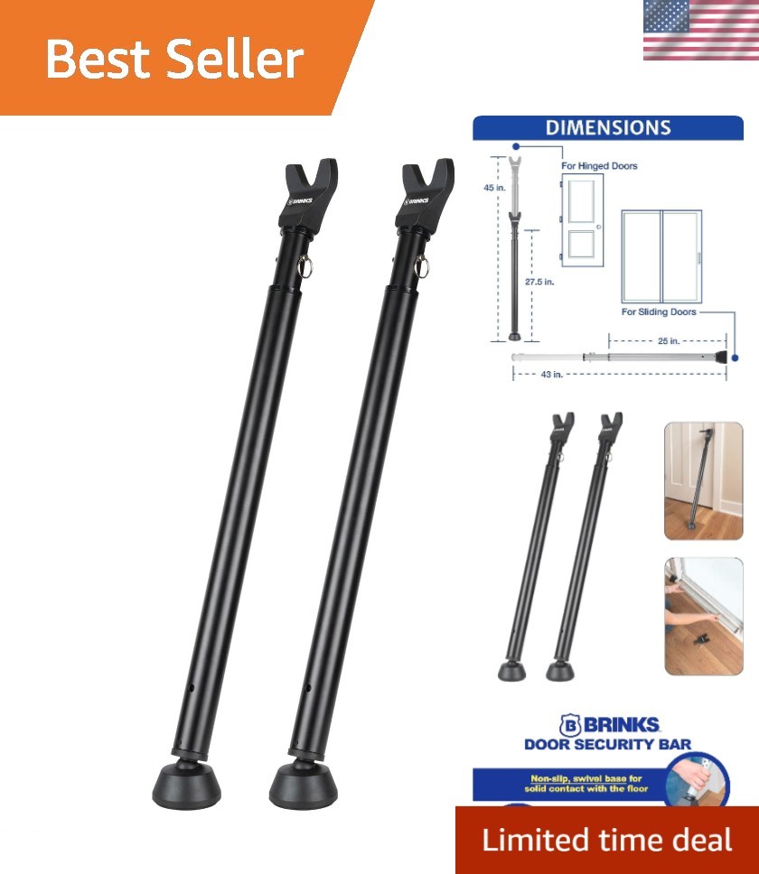 Adjustable Door Security Bar - Portable Heavy-Duty Safety for Home & Travel