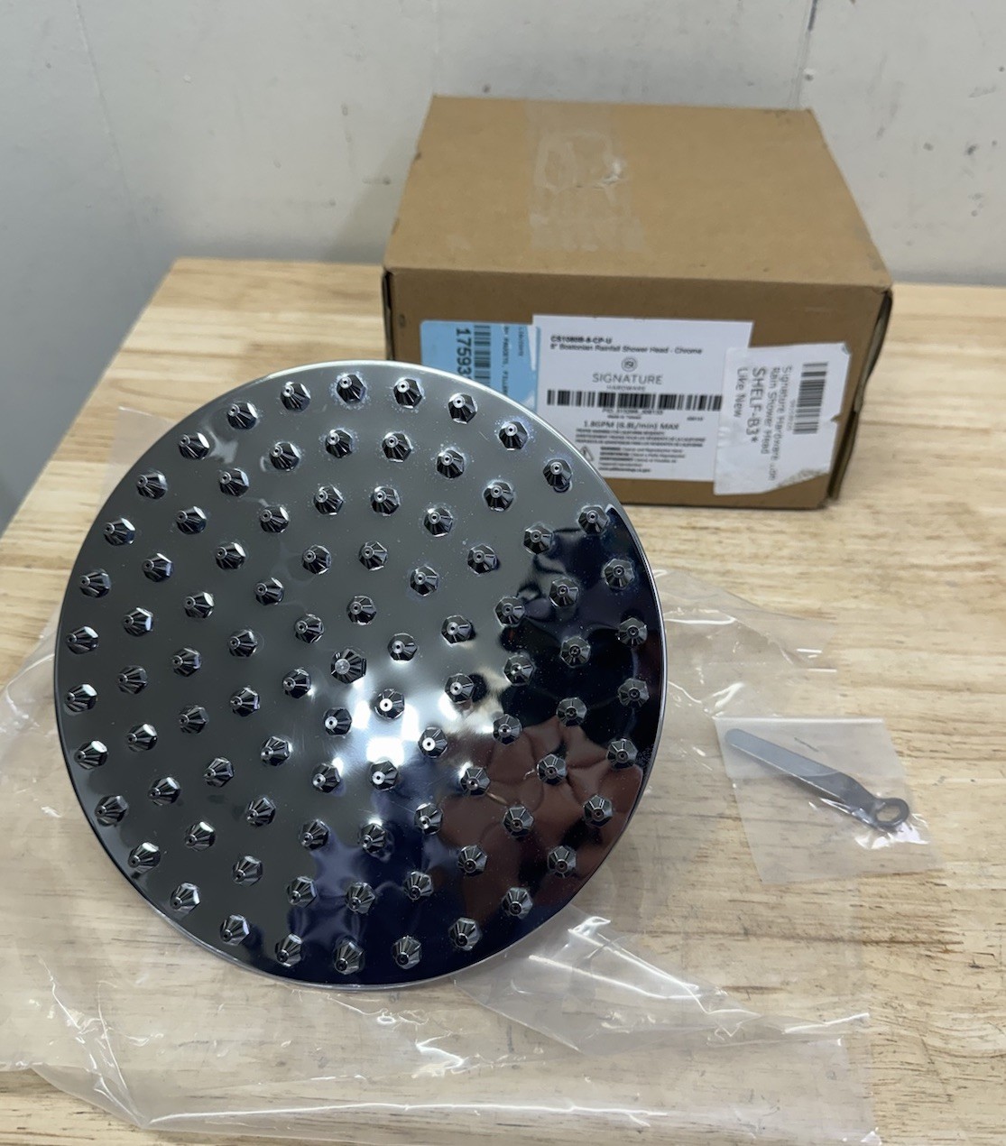 Signature Hardware 8" Bostonian Rainfaill Shower Head, Chrome