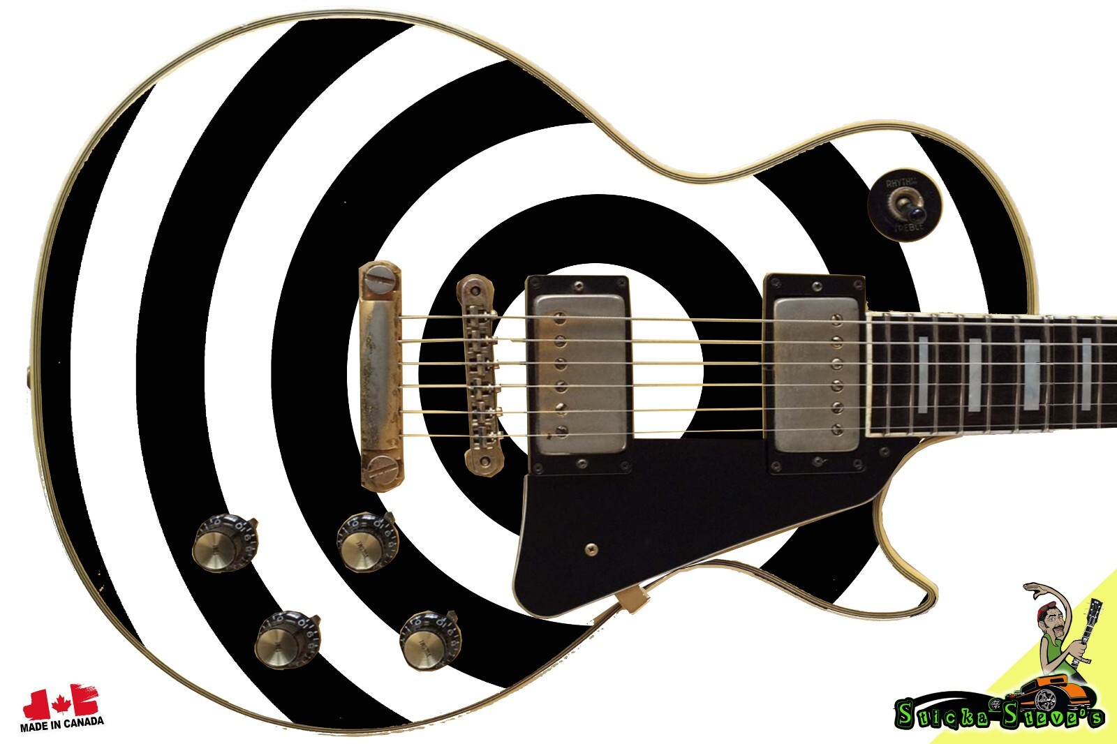 Guitar Wrap Skin Axe Re-Skin Iconic 80's Metal Rock Wylde Bullseye Target BW 185
