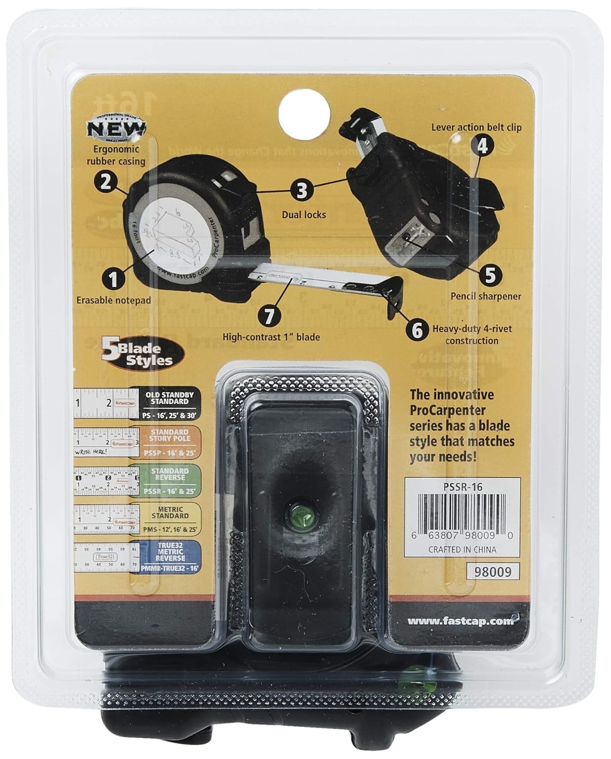 PSSR-16 16 Foot Pro Carpenter Standard Reverse Measuring Tape