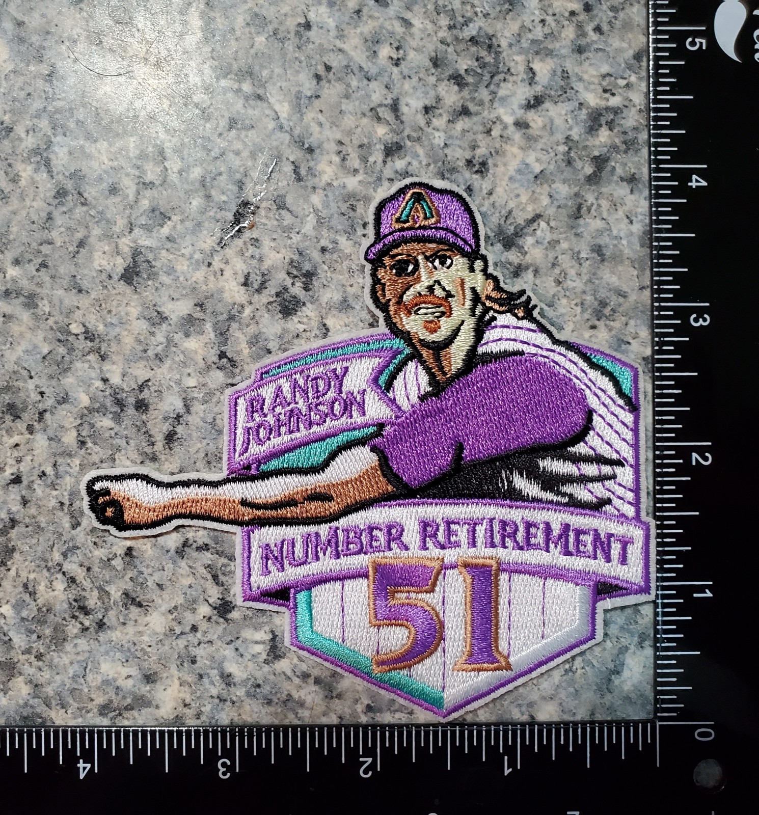 Commemorative Patch Randy Johnson. #51 Diamondbacks. Embroidered. Iron On. 4"x4"