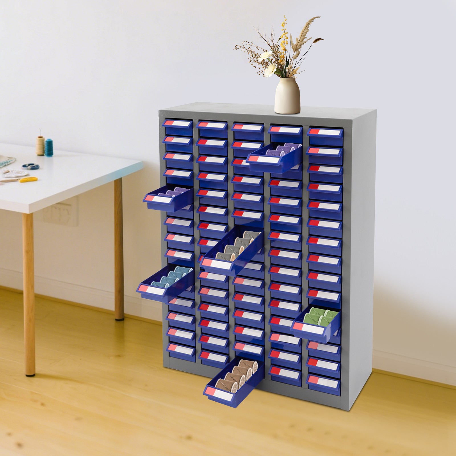 Small Steel Bolt&Nut Tool Storage Cabinet 75 Drawers Parts Cabinet without Door