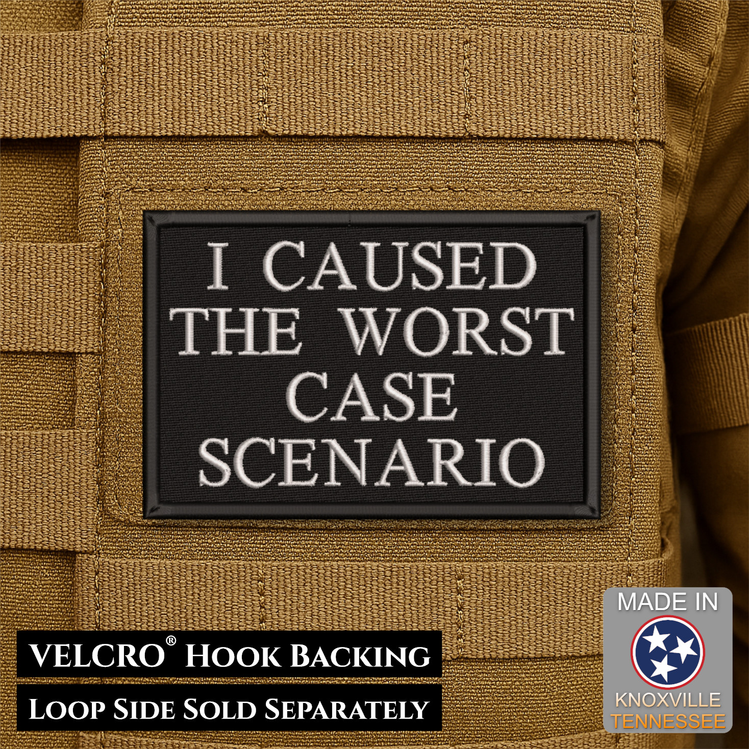 Worst Case Scenario Funny Morale Patch, 2x3" | VELCRO® Brand Hook Fastener