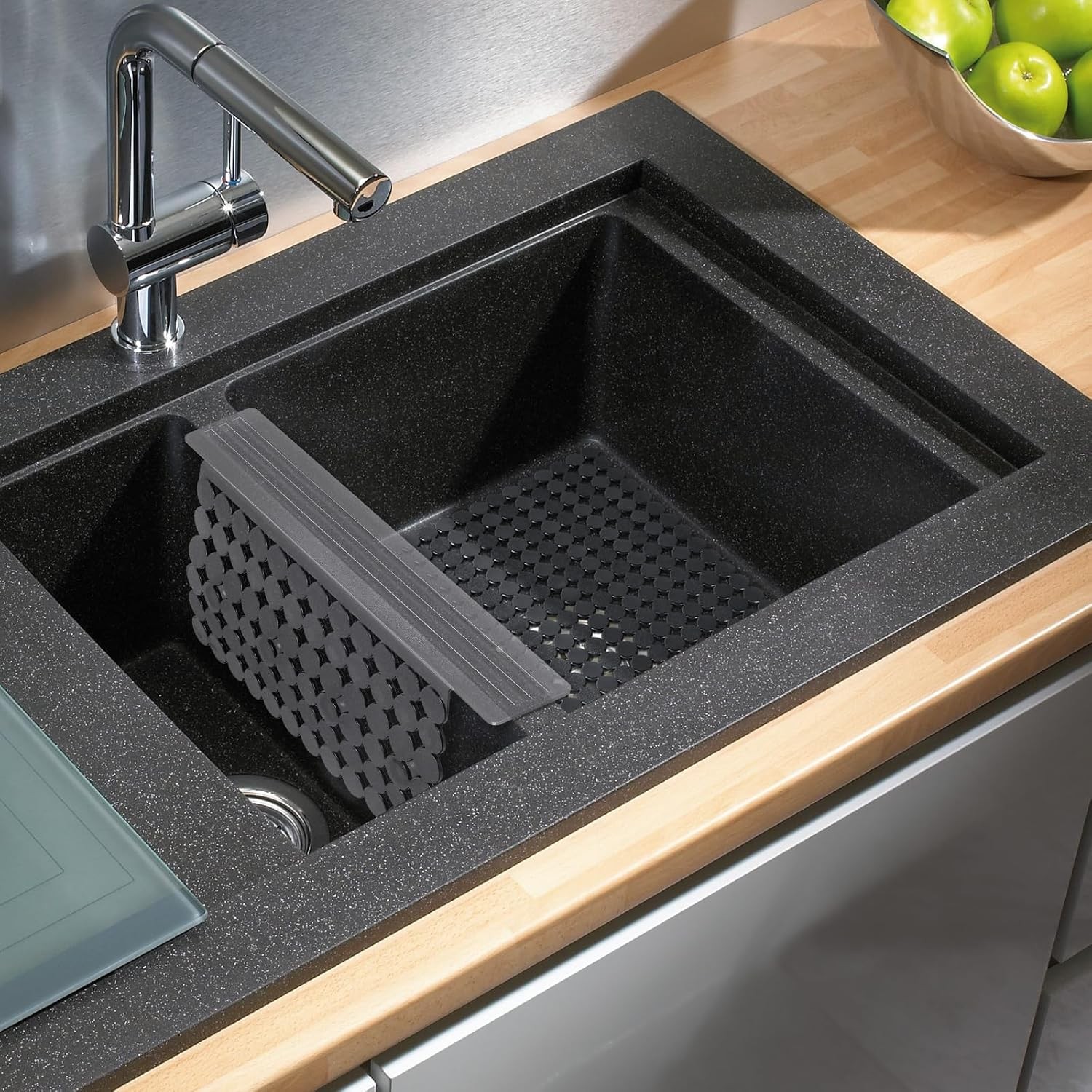 Plastic Sink Saddle, Sink Divider Mat with Strong Suction Cups, Kitchen Divided