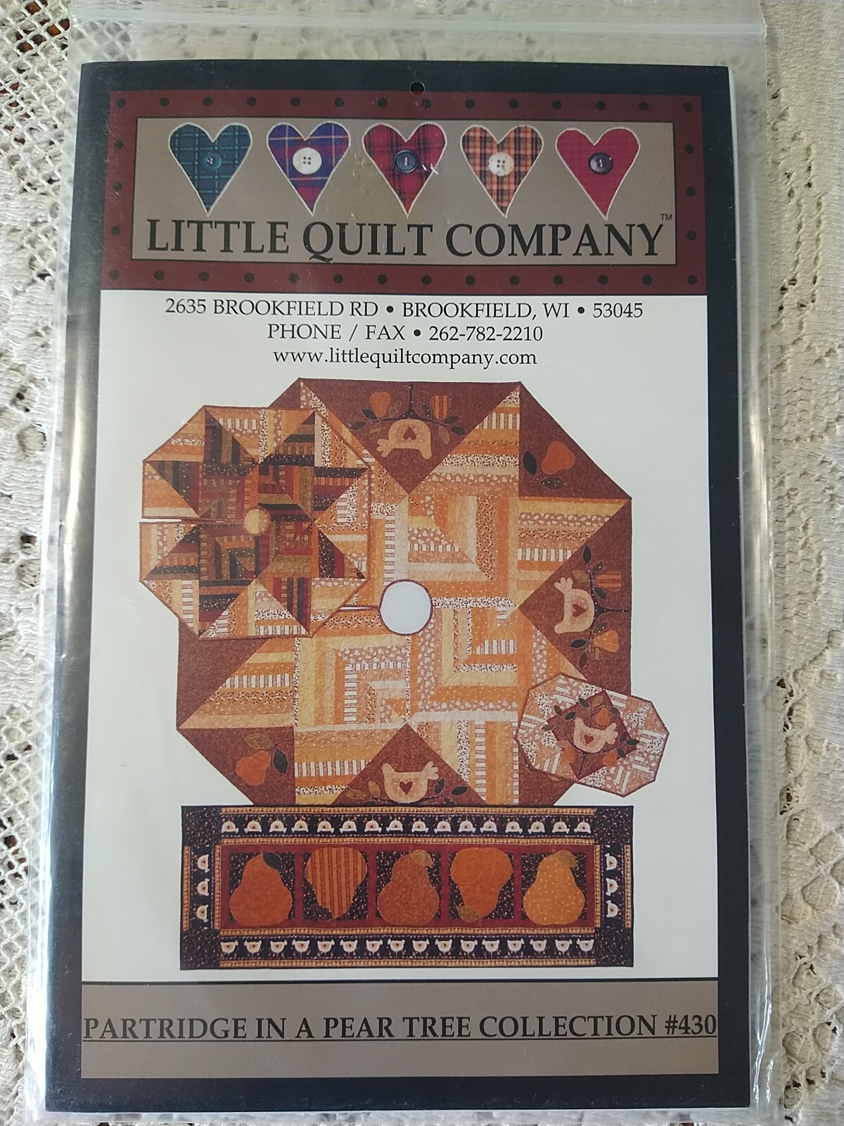 LITTLE QUILT COMPANY Quilt Pattern PATRIDGE IN A PEAR TREE COLLECTION 5 Designs