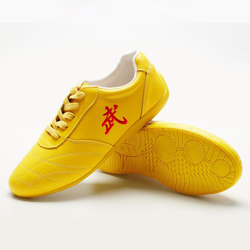 Leather Tai Chi Martial Arts Shoes Kung Fu Sneakers Unisex Sport Taolu Footwear