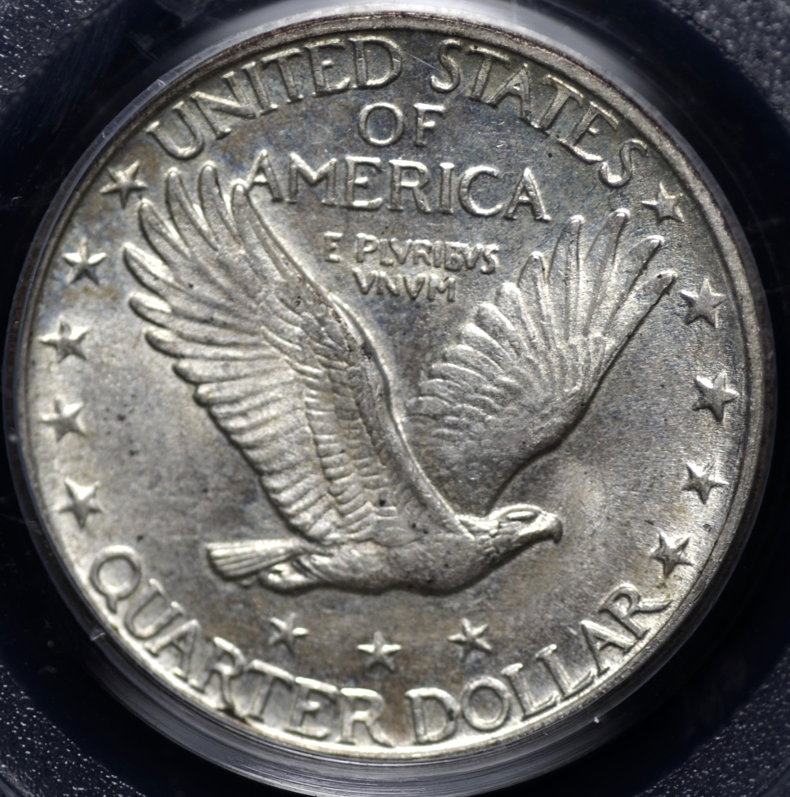 1926 D STANDING LIBERTY QUARTER PCGS MS 63, LIGHT STEELY GREY SILVER WITH NICE
