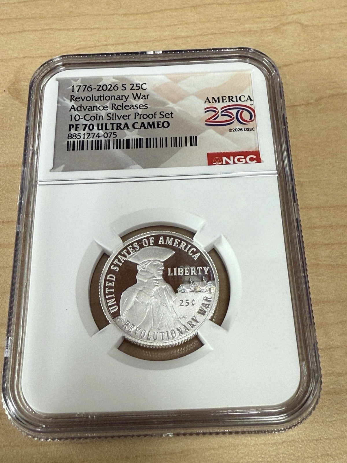 2026 S PROOF SILVER QUARTER REVOLUTIONARY WAR NGC PF70 UCAM ADVANCE RELEASES
