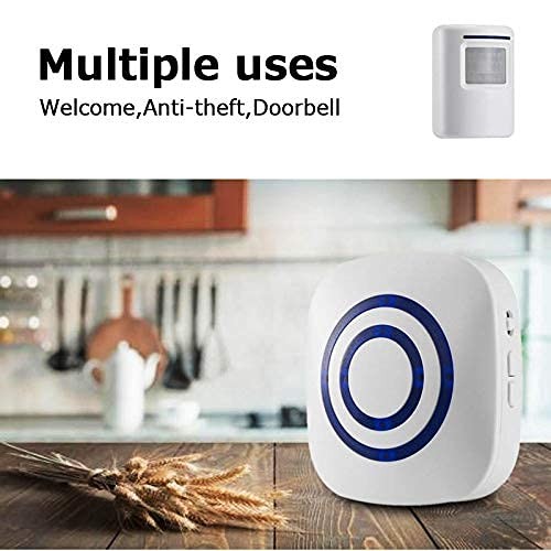 Seanme Motion Sensor Alarm, Wireless Driveway Home Security White
