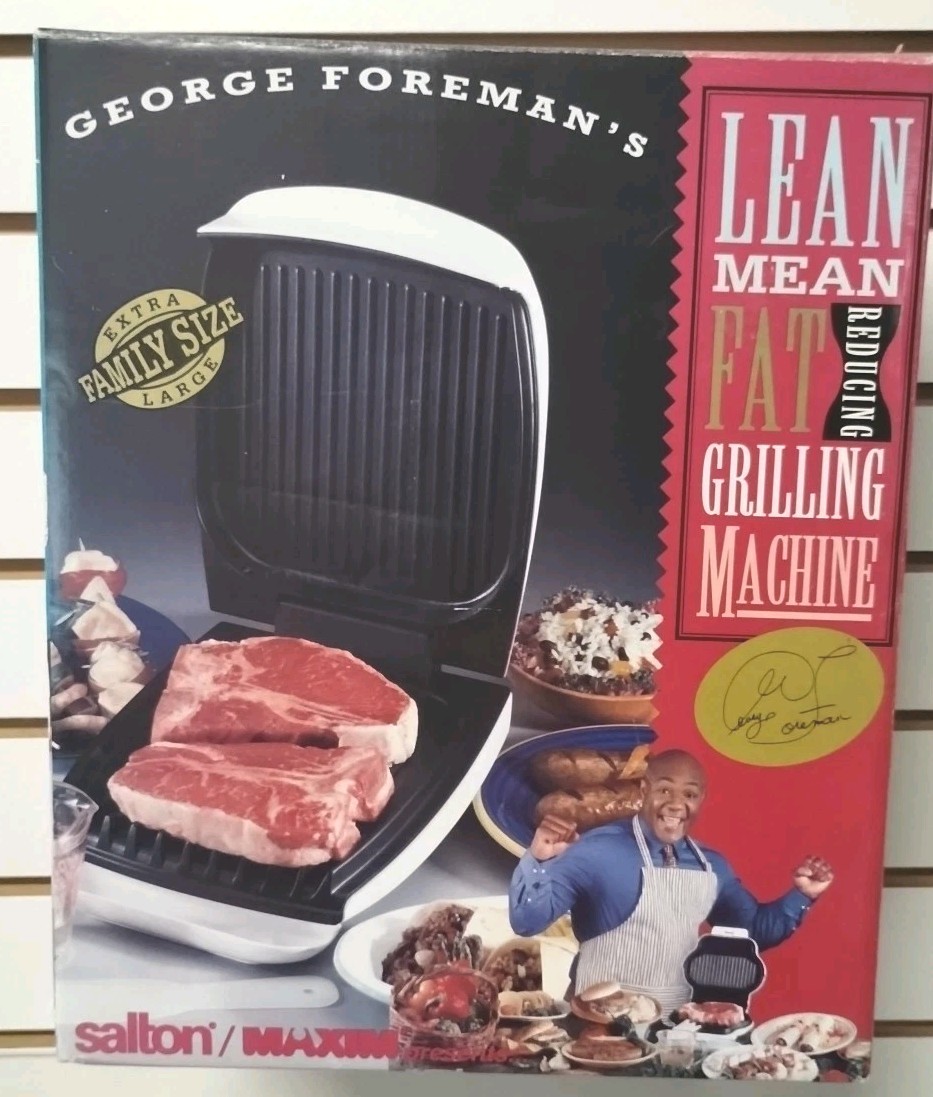 George Foreman Lean Mean Grilling Machine White New